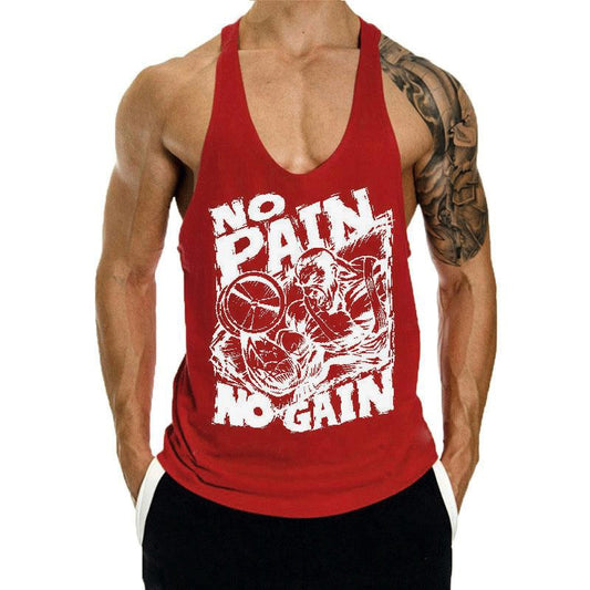 Fitness Tank op Mens Loose Training Racerback Sleeveless Cotton Basketball Sports Tank Top Bodybuilding Trend